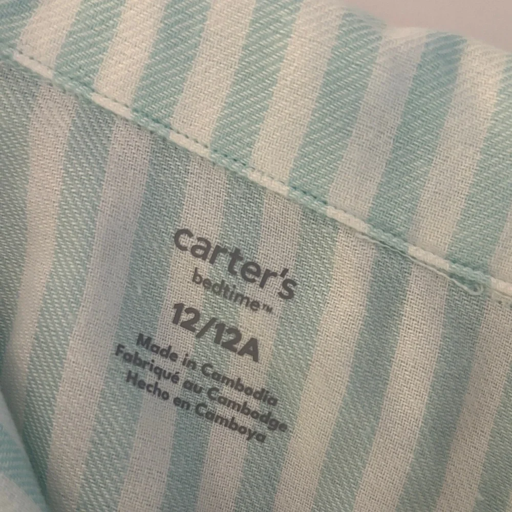 Carter's Aqua and White Striped Pajama Set - Picture 5 of 5
